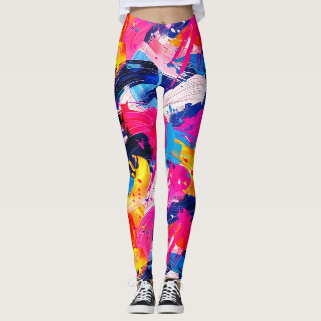 Legging motif coups de pinceaux (Frente)