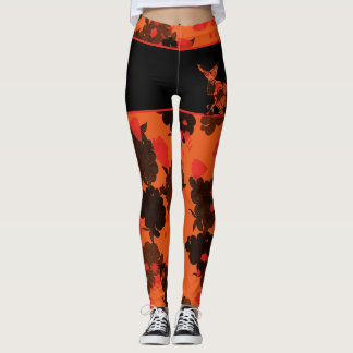 Legging Motifs Chat Japonais & Chrysanthème