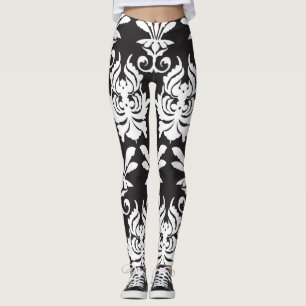 Legging Motifs do Ventilador Elegante no Ouro Art Deco.