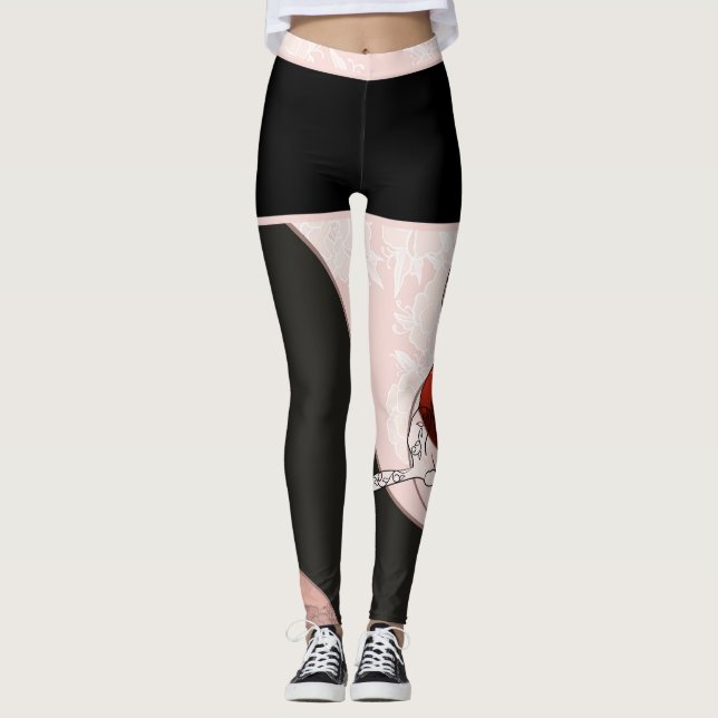 Legging Motifs Floraux & Chat (Frente)