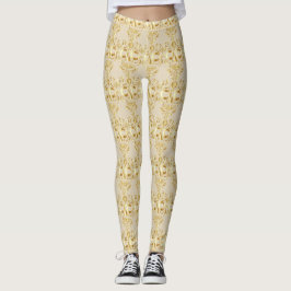Legging Motivo de caveira de açúcar dourada