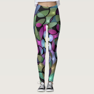 Legging Movimentos Coloridos Abstrato Trippy Fractal Art