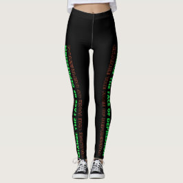Legging Mude a face da depressão verde e laranja