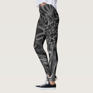 Legging Muito torto com sulcos de cinza, fundo preto