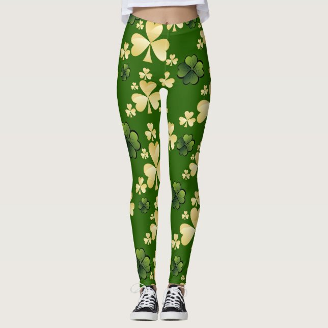 Legging Muitos Shamrocks/ -Seja irlandês por um dia (Frente)