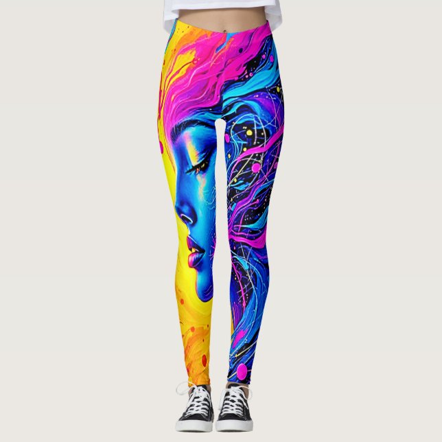 Legging Mulher Abstrato de Dreamy Colorful (Frente)