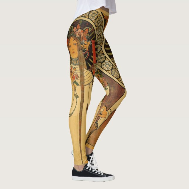 Legging Mulher de Arte Nouveau com Alphonse Mucha de Cabel (Direita)