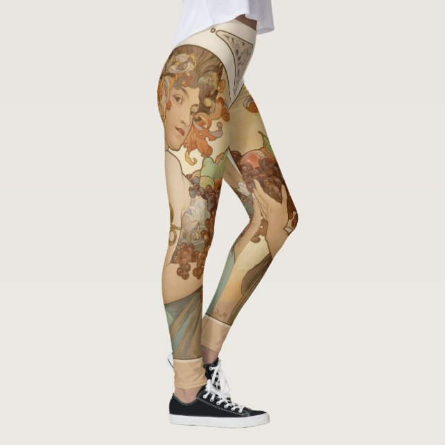 Legging Mulher de Arte Nouveau com Fruta Alphonse Mucha (Direita)
