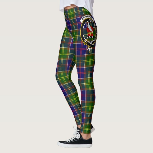 Legging Mulheres com Crista do Clã Whitefoord Xadrez Scots (Esquerda)
