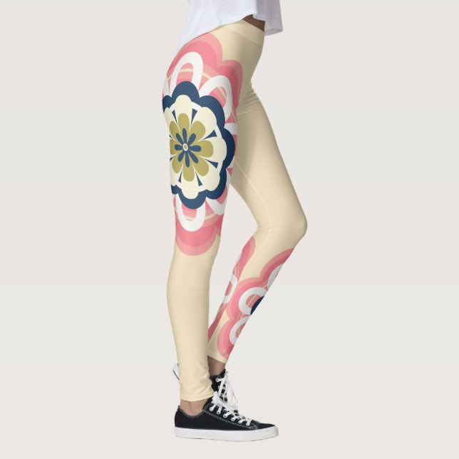 Legging Mulheres de Pastel Floral Moderno (Direita)
