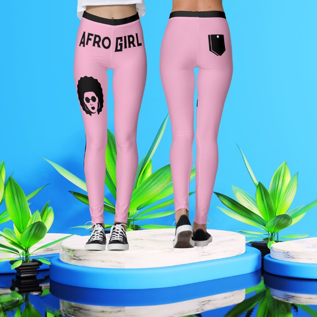 Legging Mulheres Negras cor-de-rosa, mulheres modernas, bo (Criador carregado)