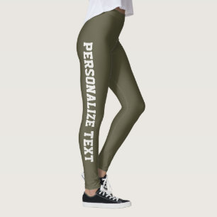 Legging Mulheres Personalizadas Athleisure Neutro Oliva Es