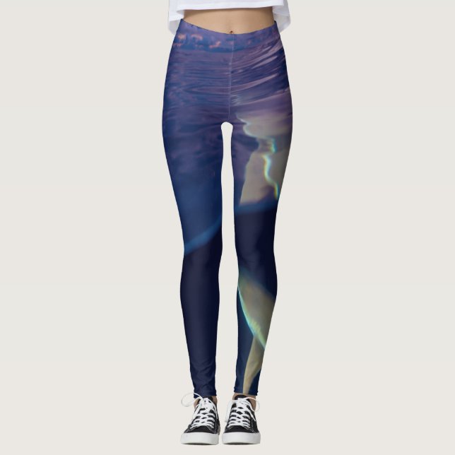 Legging Multas de Shark Sunset impressas (Frente)