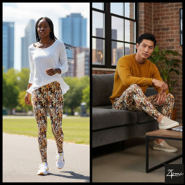 Legging Multi-Tone Crowded Dog Face Mix Pattern