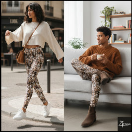 Legging Multi-Tone Crowded Dog Face Mix Pattern