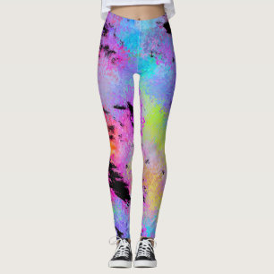 Legging Multicoloração em abstrato moto