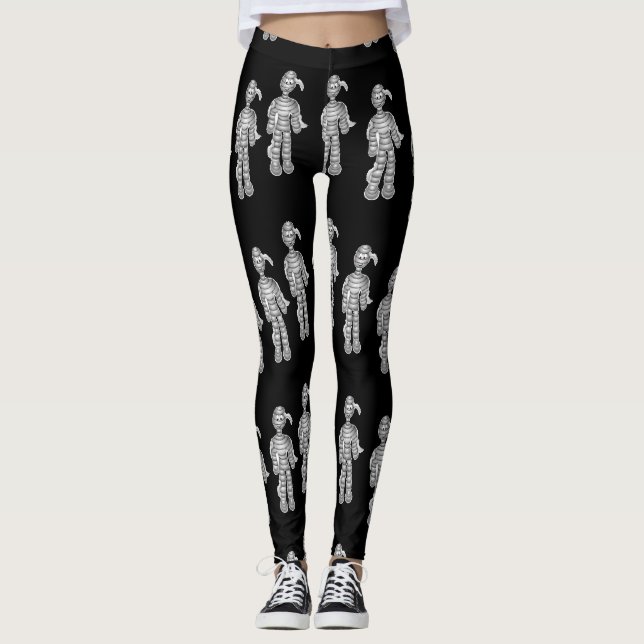 Legging Múmias felizes em preto (Frente)