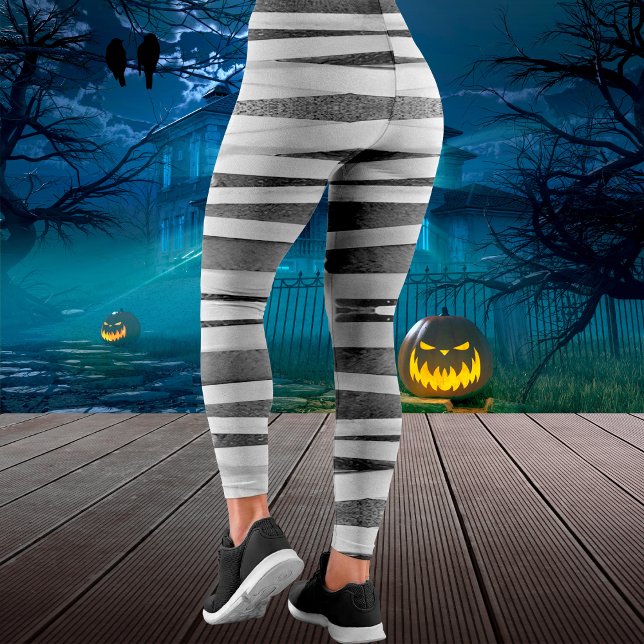 Legging Mummy Wrap Bandages Grunge Distante Halloween (Mummy Wrap Bandages Grunge Distressed Halloween Leggings)