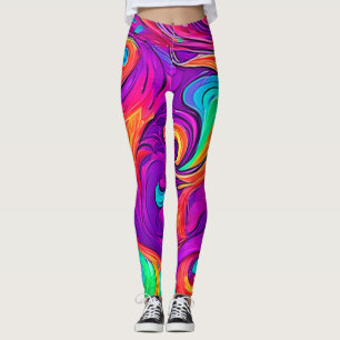Legging Mundo Colorido: Padrões Fluidos