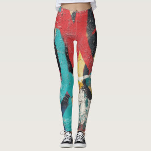 Legging Mural de Rua com Gotejamentos em Camadas e Cor Urb