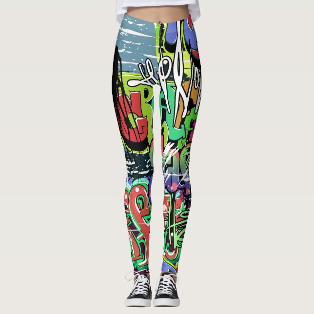 Legging Muro de grafite: Salto Urbano (Frente)