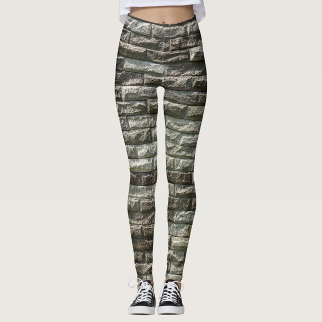 Legging Muro de tijolos antigo: Textura em relevo (Frente)