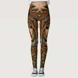 Legging “Musa Atemporal” – Um Retrato de Relógio Cuco