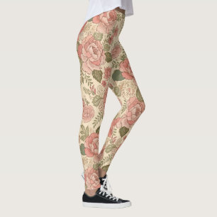 Legging Musa Floral Empoeirada - Estilo Batik Rosa Empoeir
