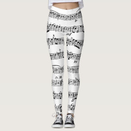 Legging Música de folha em branco