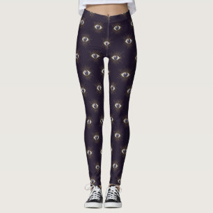 Legging Mystic Mau Eye Nazar Mati Dourado e Violeta