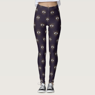 Legging Mystic Mau Eye Nazar Mati Dourado e Violeta