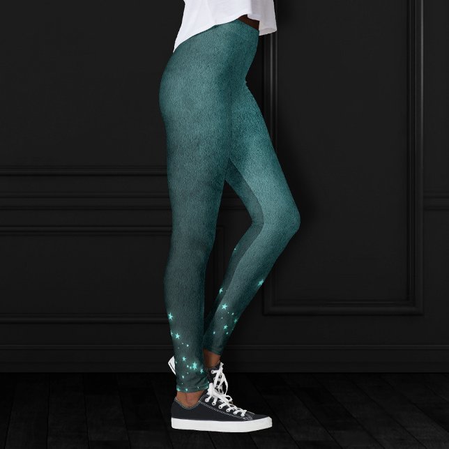 Legging Mystic Twilight Stars | Brilho verde-claro profund (Criador carregado)