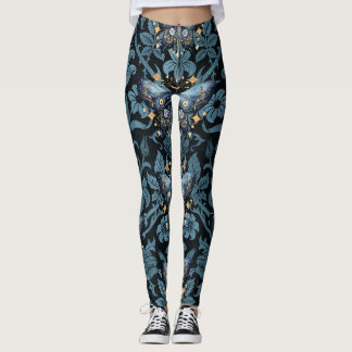 Legging Mystical Watercolor Blue e Dourada Night Moth
