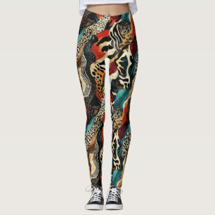 Legging Na moda Animal Print Fusion Design