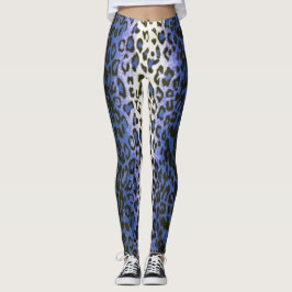 Legging Na moda Azul-leopardo-guçadinho,, impresso para mu