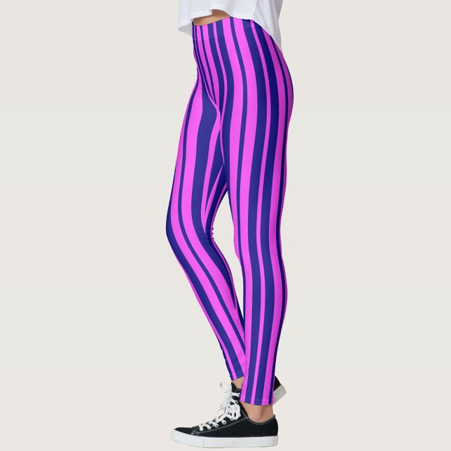 Legging Na moda azul roxo Design de padrão de faixa (Criador carregado)