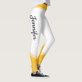 Legging Na moda branco, listras brancas e florais, cor bra