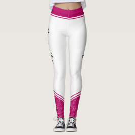 Legging Na moda branco magenta branco floral listras e nom