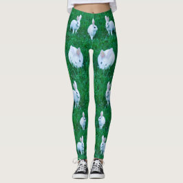Legging Na moda Bunny Rabbit Animal Grass
