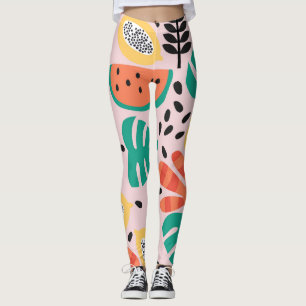 Legging Na moda de fruta: Design do padrão Vintage.