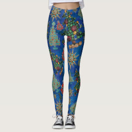 Legging Na moda de Natal Jewel Bling Lapis Lazuli