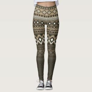 Legging Na moda de padrão asteca