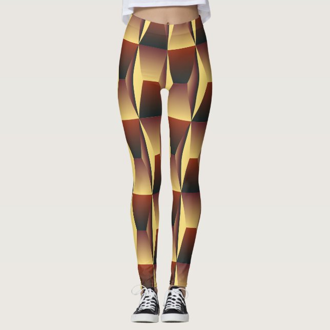 Legging Na moda de padrão - Elegante moderno geométrico (Frente)