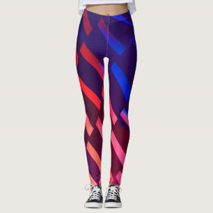 Legging Na moda Diagonal Geométrico -