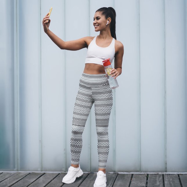 Legging Na moda Geo Line Art (Criador carregado)