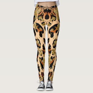 Legging Na moda inicial personalizado Dourado Leopard alto