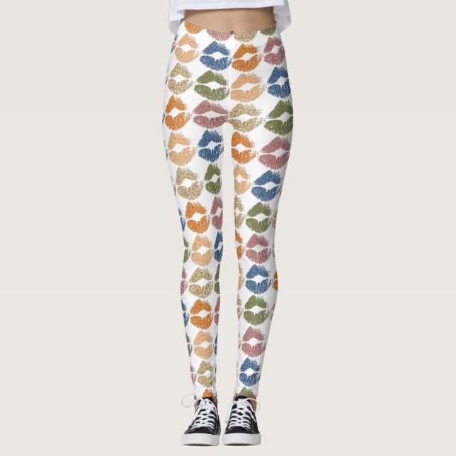 Legging Na moda Lábios coloridos (Frente)