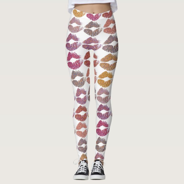Legging Na moda Lábios coloridos nº 28 (Frente)