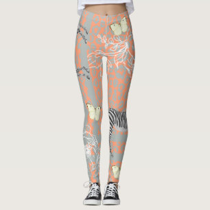 Legging Na moda Modern Eclectic Cantaloupe Orange