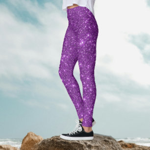 Legging Na moda Modern Purple Monocromático Glitter